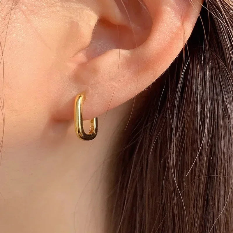 simple modern whoop earring