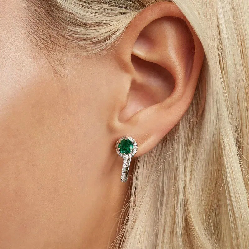 emerald green earring